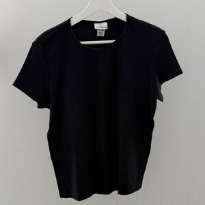 Jaclyn Smith Black Short Sleeve Tee